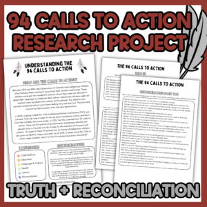 94 Calls to Action Research Project for Students Truth and Reconciliation Commission Calls to Action lesson