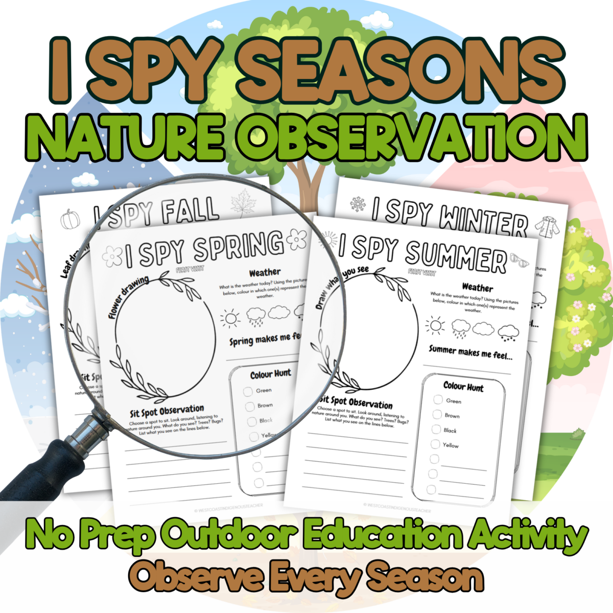 I Spy Primary Outdoor Education Activities Bundle - Nature Journal and Indigenous Learning