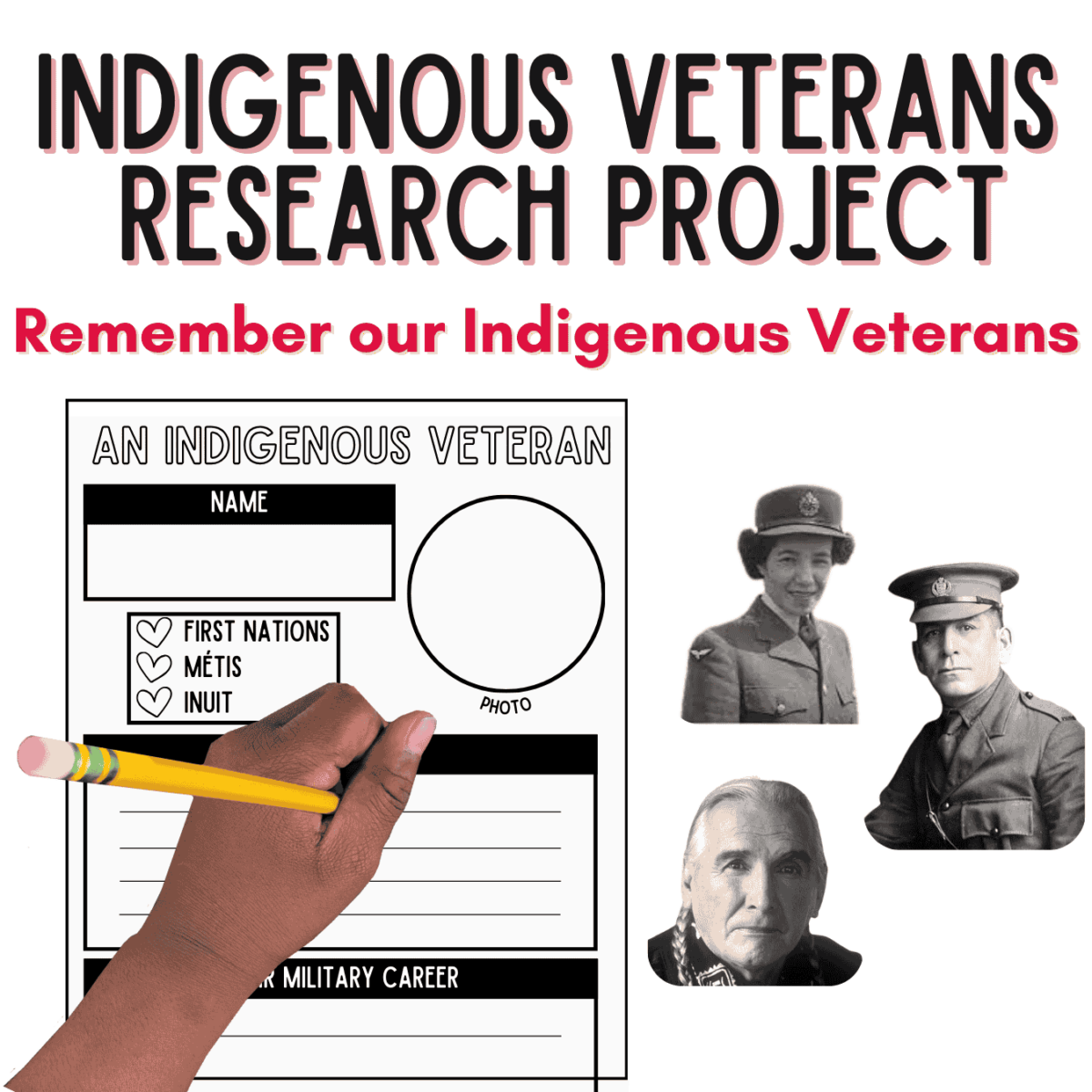 Indigenous Veterans Remembrance Day in Canada - Interactive Poppy Craft with Indigenous Art