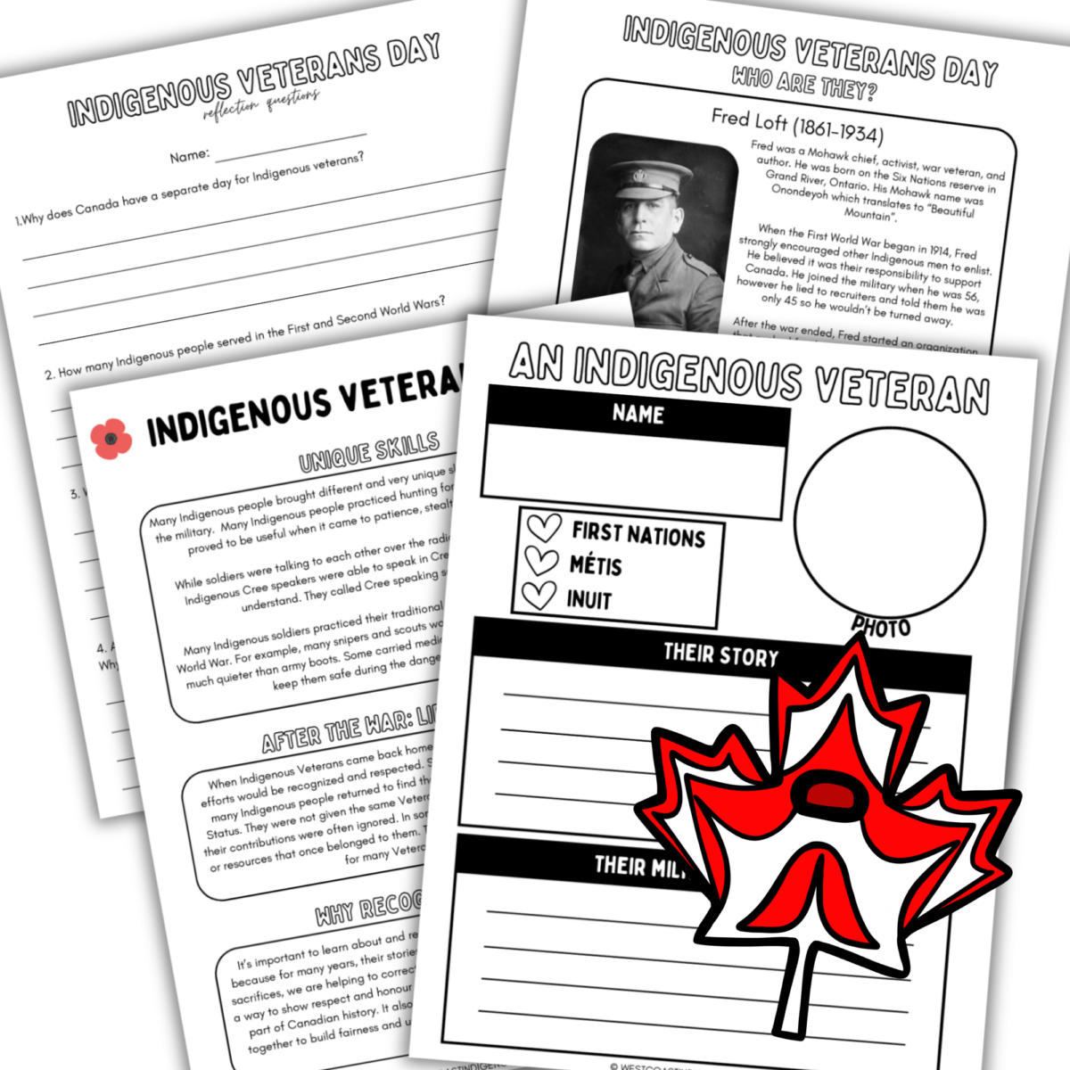 Indigenous Veterans Day lesson about 10 Canadian Veterans