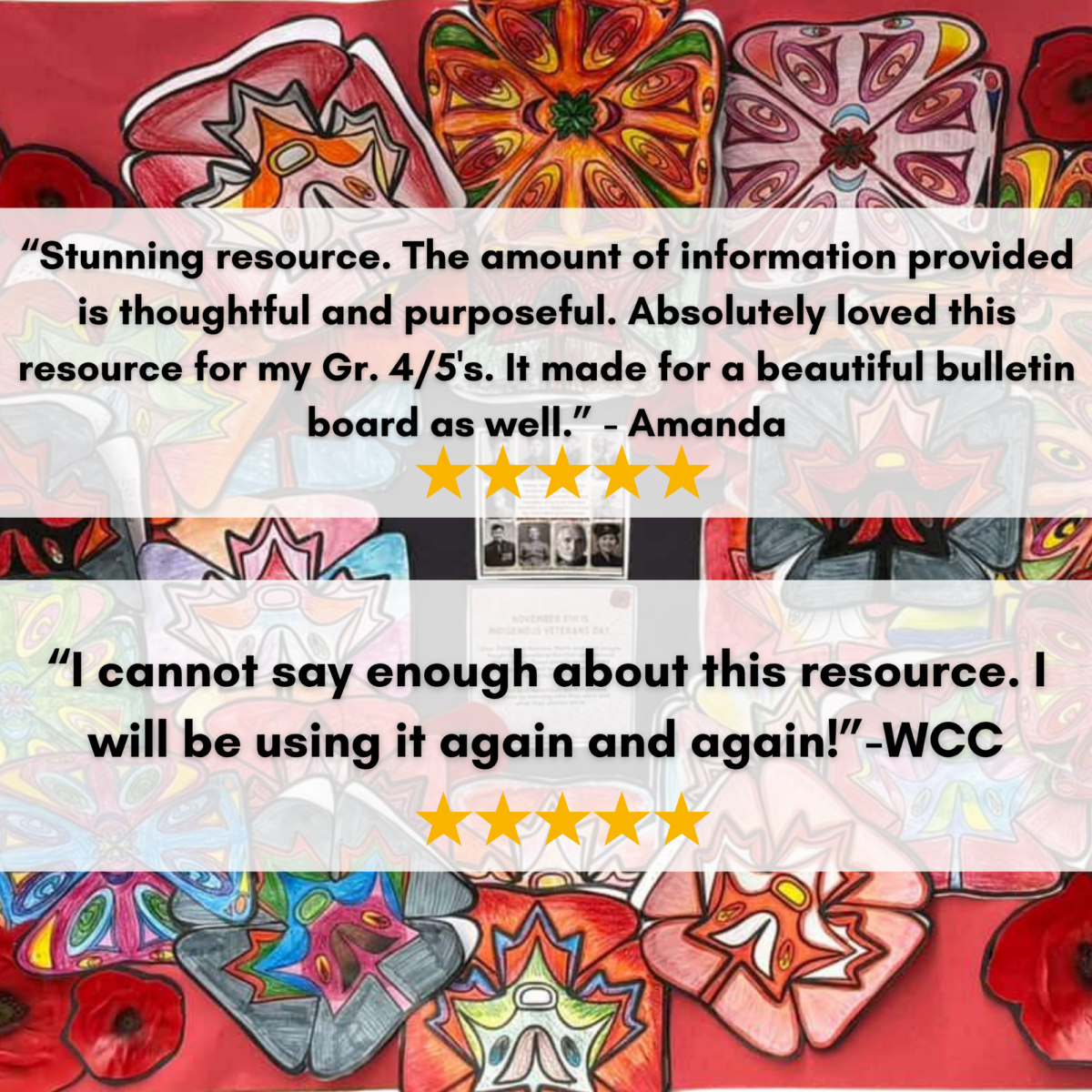 Remembrance Day Poppy Wreath Craft and Art Lesson Indigenous Veterans Day lesson about 10 Canadian Veterans