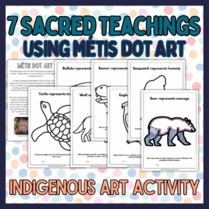 The 7 Sacred Teachings using Métis Dot Art