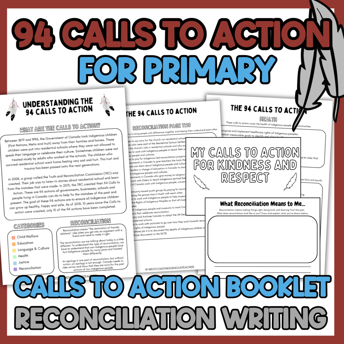 94 Calls to Action for Primary Students - Lesson and Booklet