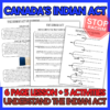 Indian Act Lesson & Activities | Social Studies Canada Indian Act lesson and activities for intermediate social studies students