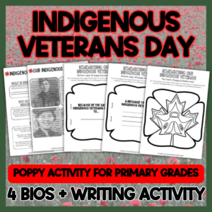 Remembrance Day Activity for the classroom and for Indigenous Veterans Day