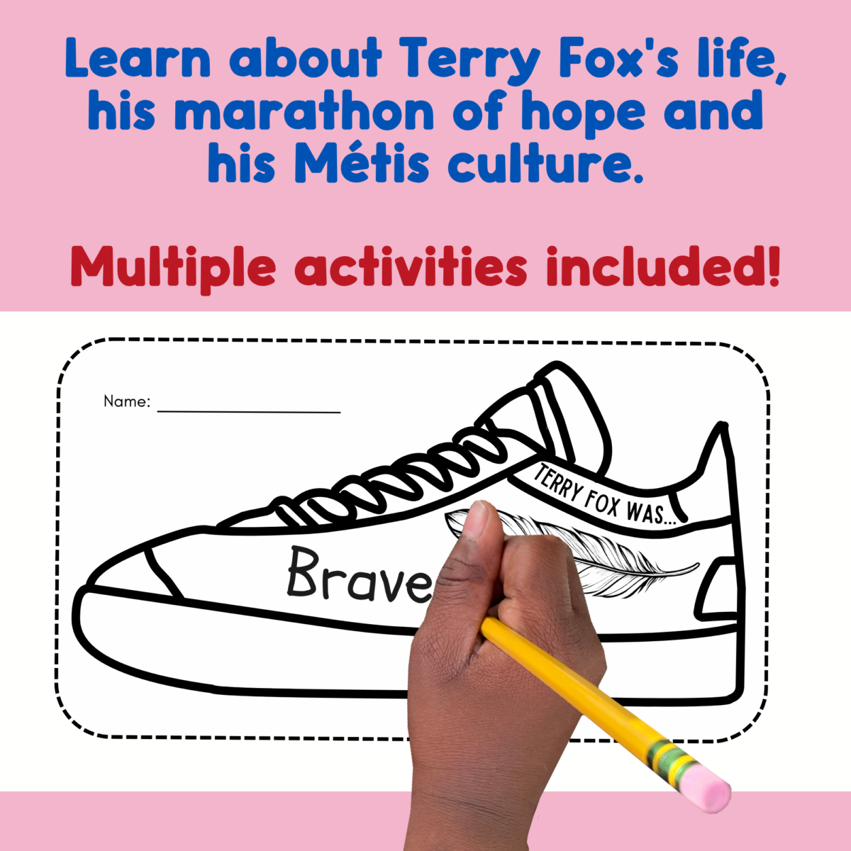Terry Fox Activities and Lesson | Writing Craft Terry Fox Activities - Lesson, Writing Craft and Métis Heritage