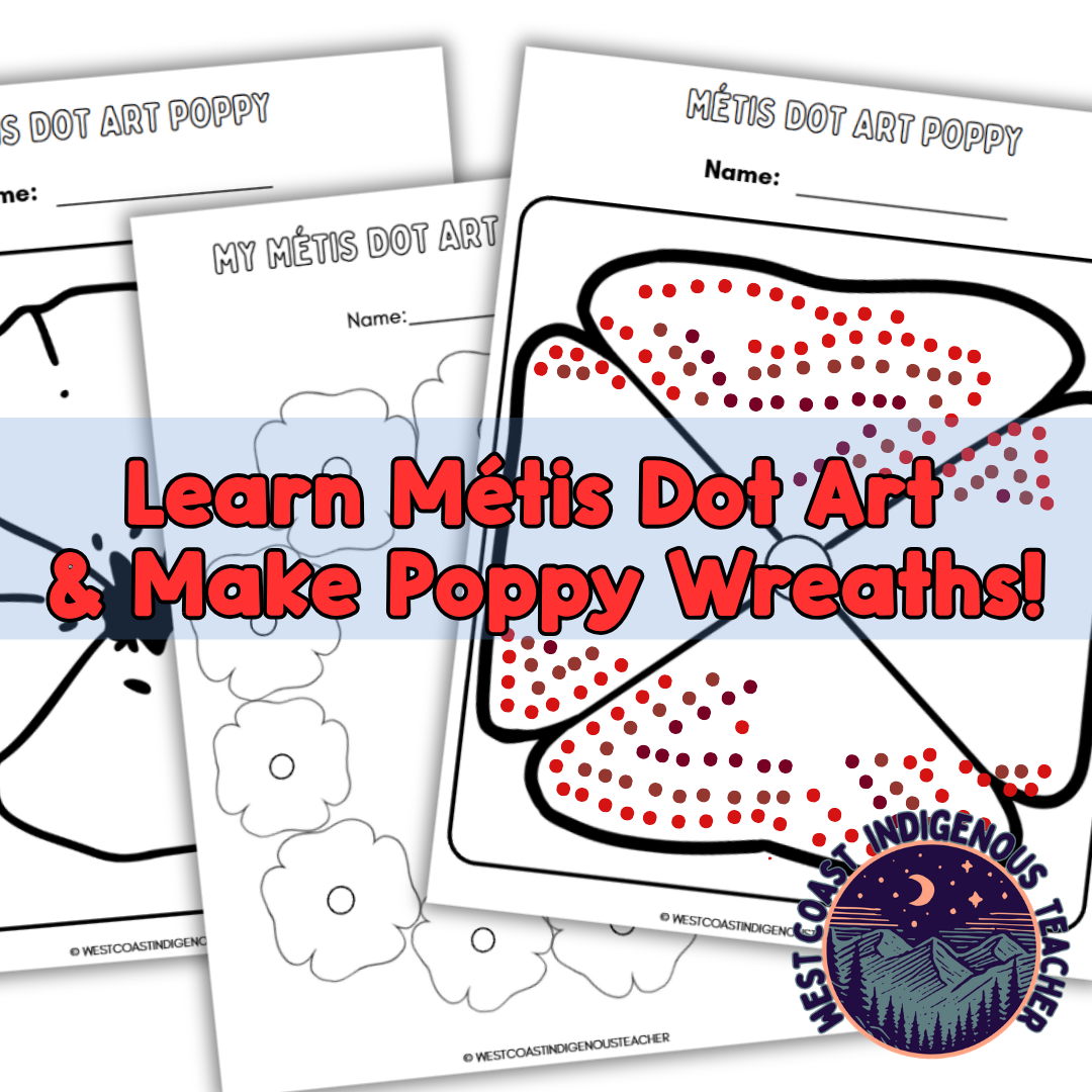 indigenous-education-thumbnails (21) Métis Dot Art Poppy Wreath Craft - Remembrance Day Canada
