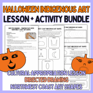 Halloween Activity Bundle - Indigenous Art - Pumpkin Face Craft - Pumpkin Directed Drawing