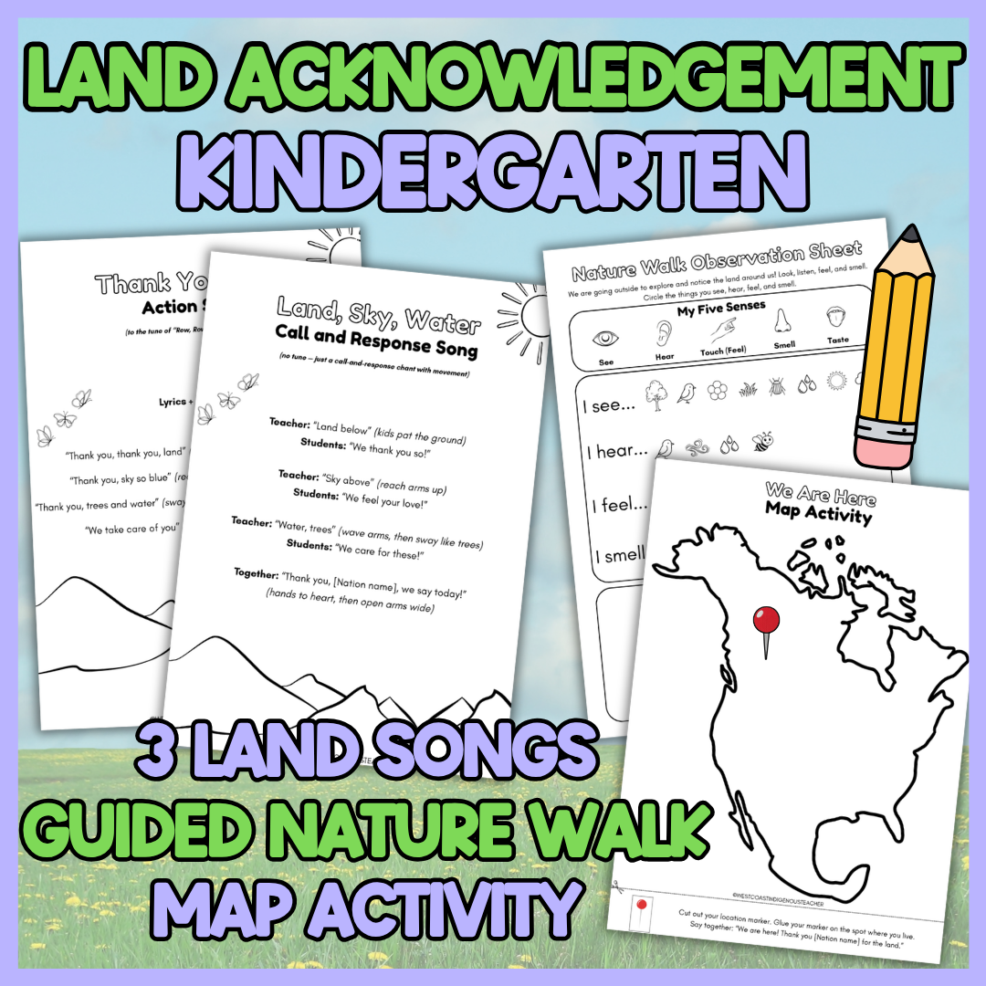 Student land acknowledgement writing activity and checklist