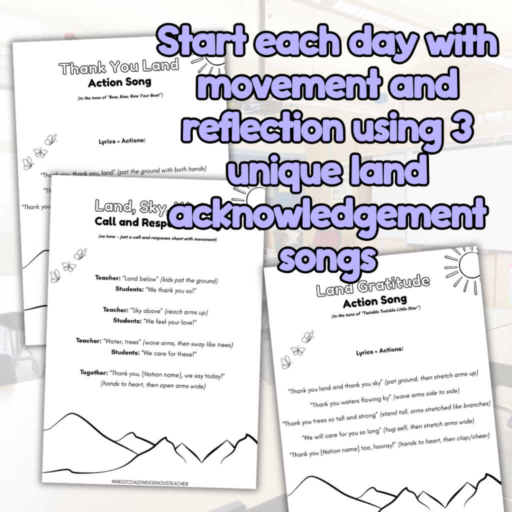 Student land acknowledgement writing activity and checklist
