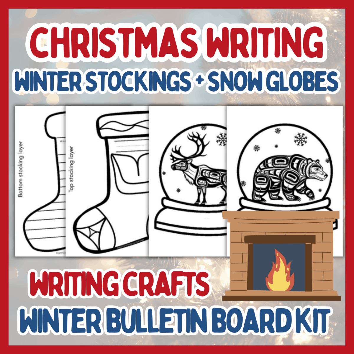 Indigenous-Art-Winter-Christmas-Writing-Stocking-Craft Indigenous Art Christmas Stocking Craft - Winter Writing