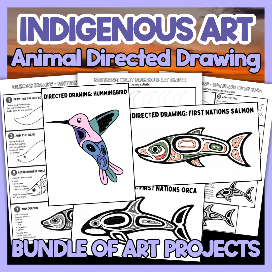 Indigenous Art Activities - Directed Drawing BUNDLE - How to Draw Animals for Kids