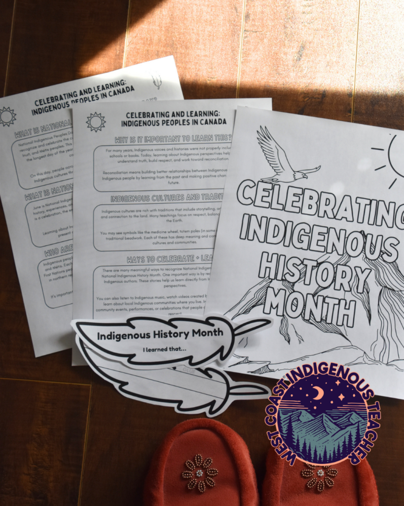 Indigenous History Month activities classroom resources worksheet