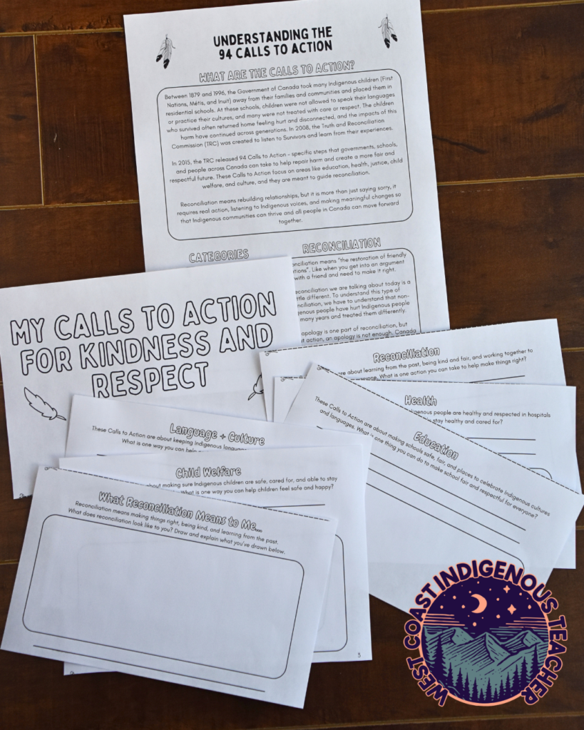 94 calls to action activity and lesson for classrooms