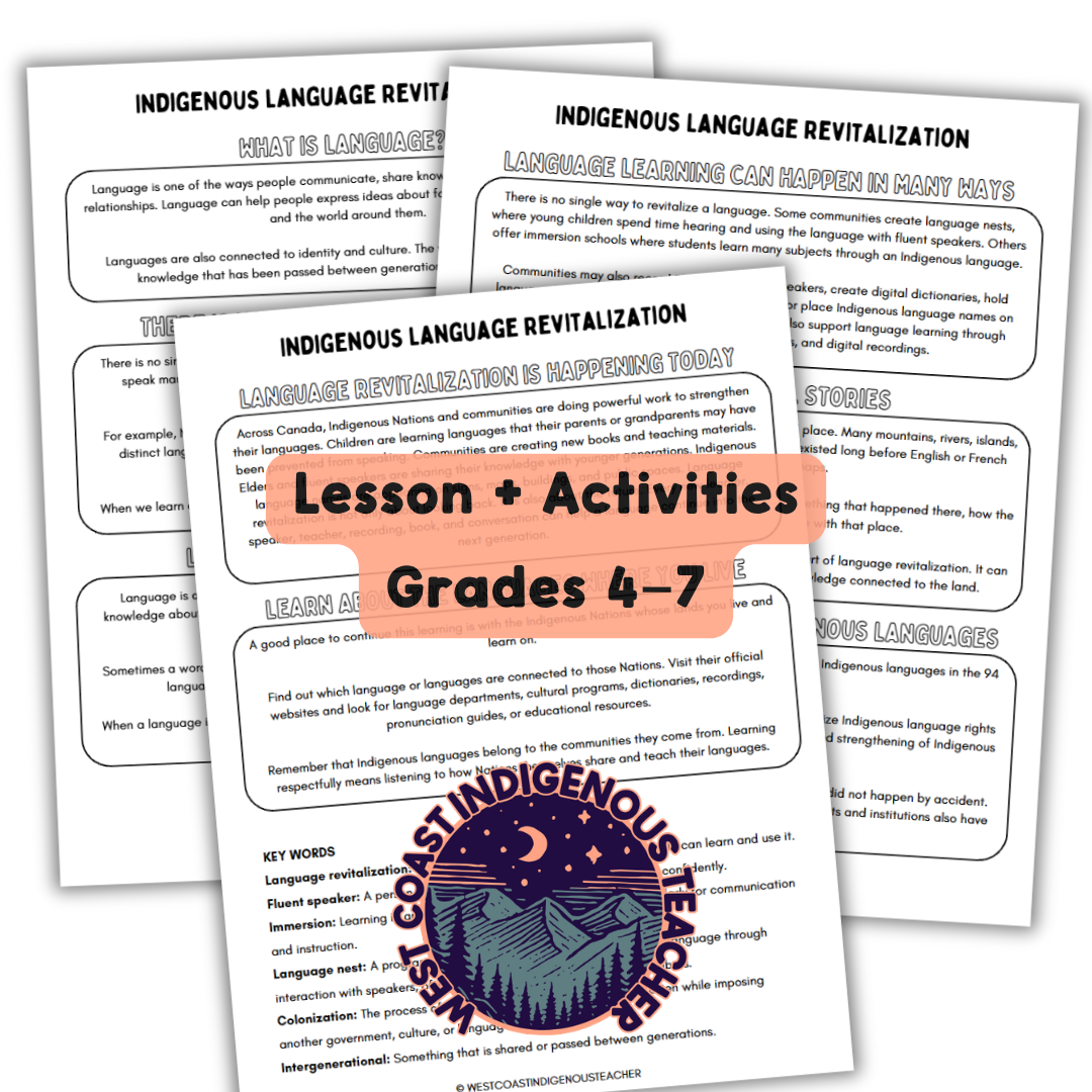 Indigenous Language Revitalization Lesson | Grades 4–7 Indigenous language revitalization lesson and activities for Grades 4–7
