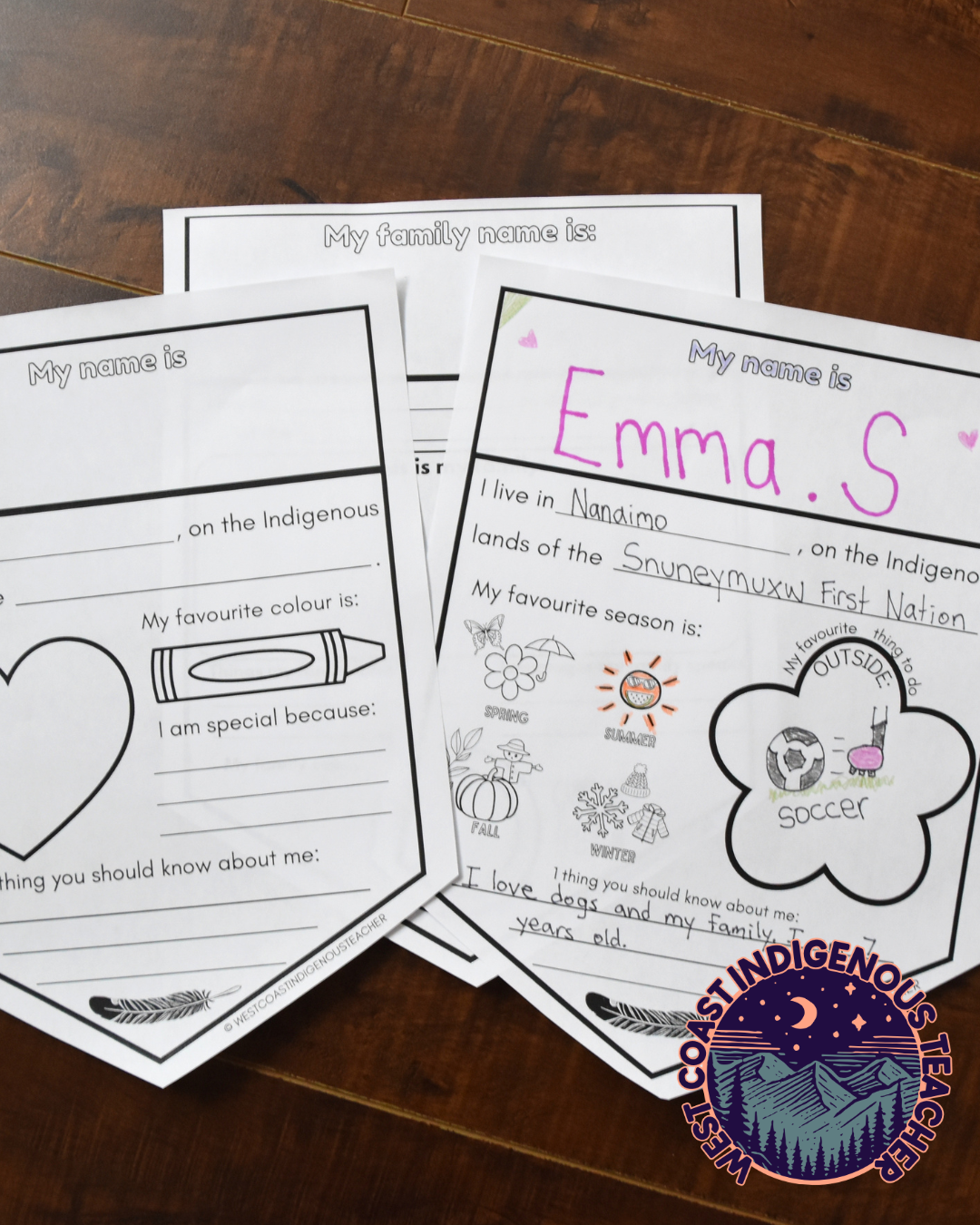 All about me banner craft with cultural identity and land acknowledgement lesson