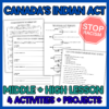 Indian Act Lesson for Middle and High School | Case Study and Activities
