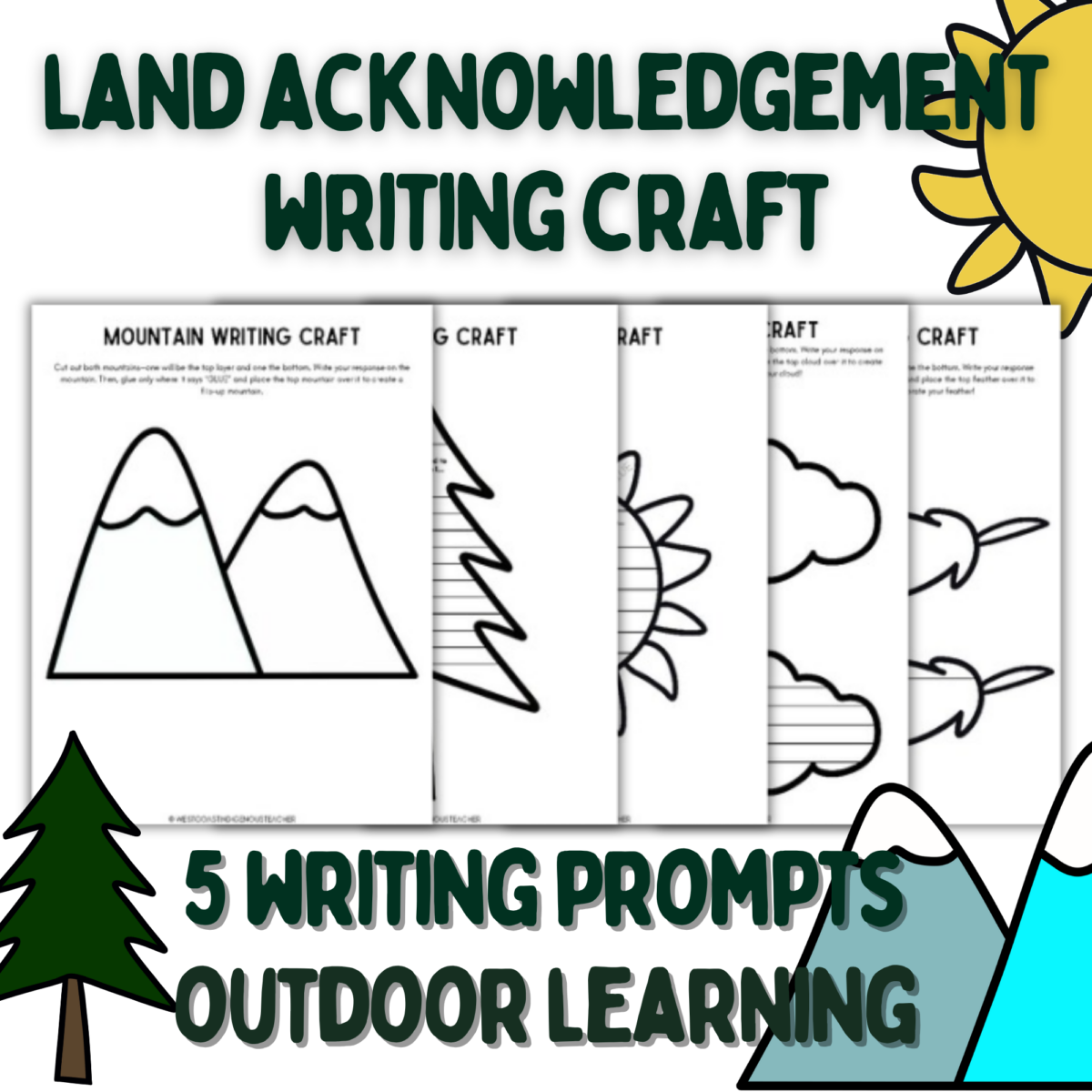 Land Acknowledgement Writing Activity - Earth Day Craft and Bulletin Board