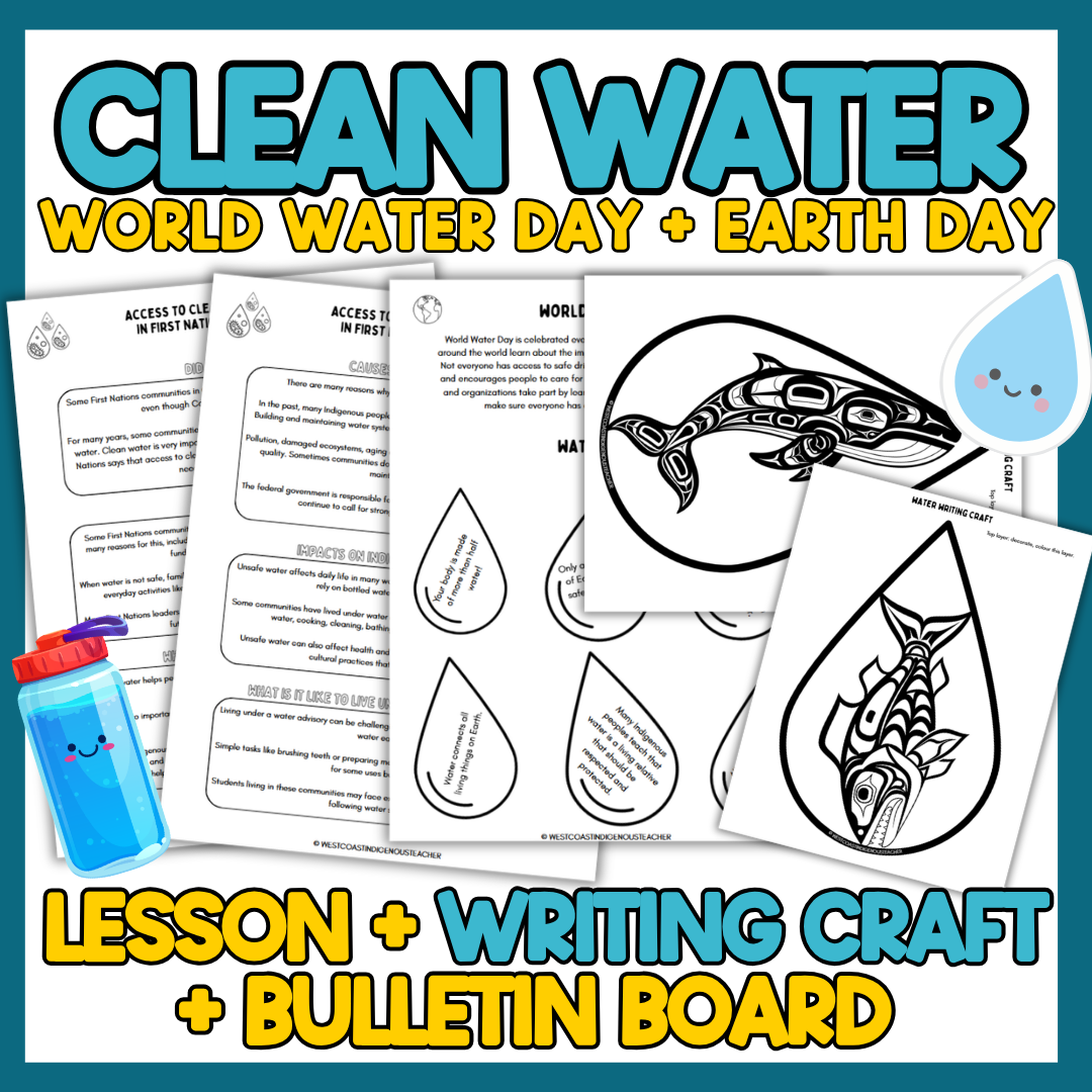 World Water Day writing activity and clean water craft for Grades 3 and up