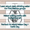 World Water Day writing activity and clean water craft for Grades 3 and up