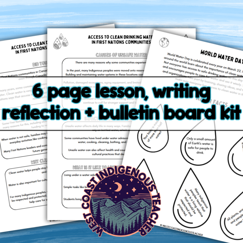World Water Day writing activity and clean water craft for Grades 3 and up