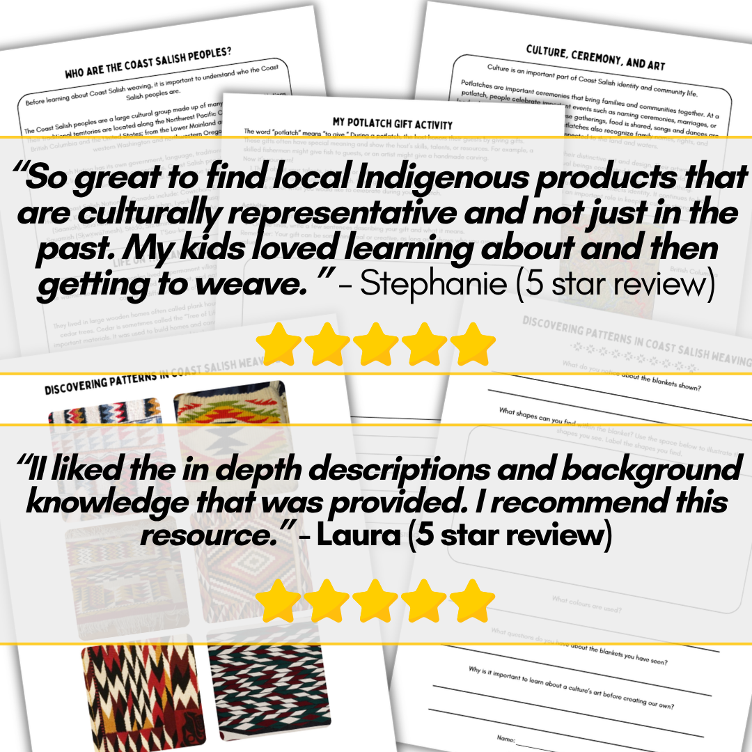 Coast Salish Lesson, Weaving and Potlatch Activities Coast Salish culture lesson for elementary social studies
