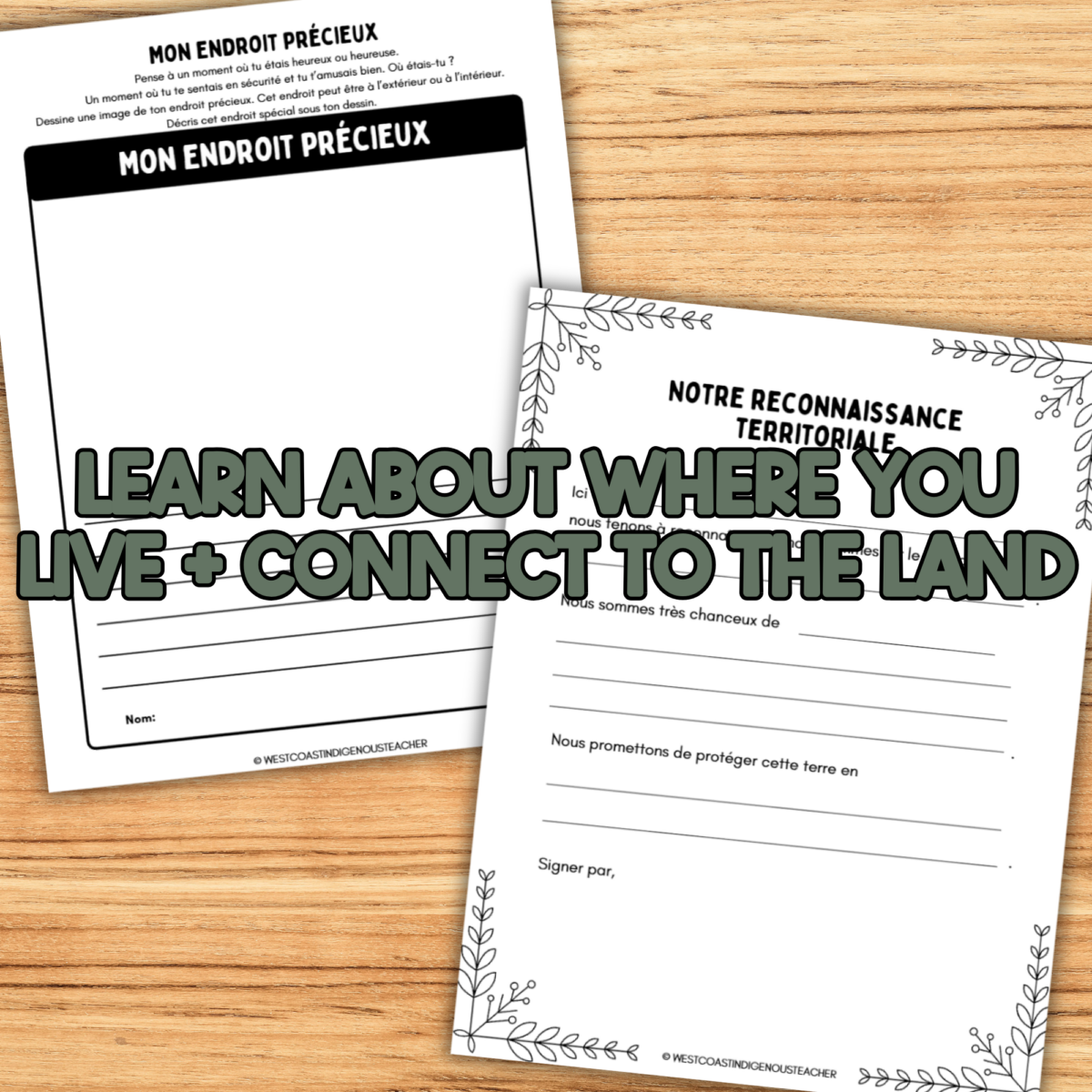 French Land Acknowledgement Activity - Reconnaissance Territoriale