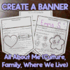 All about me banner craft with cultural identity and land acknowledgement lesson