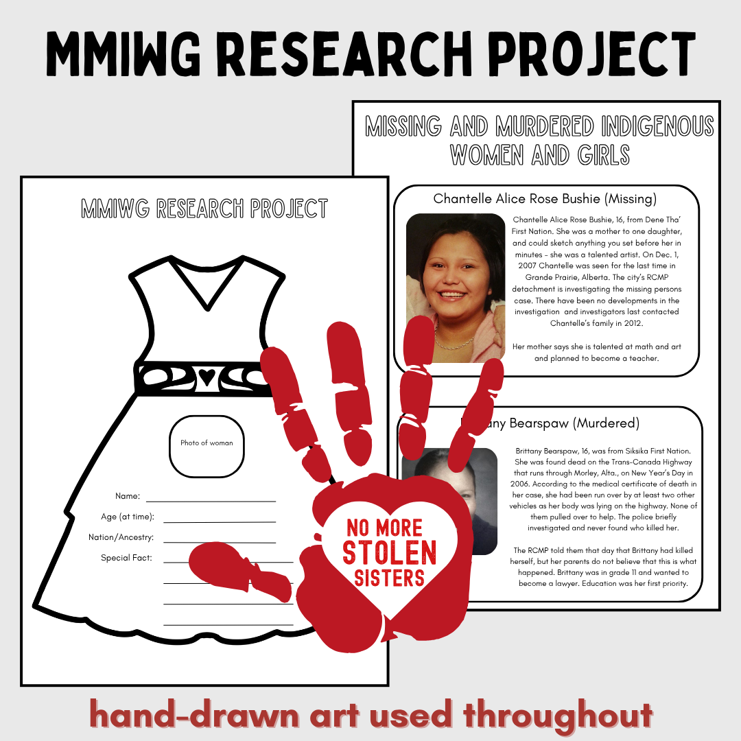 MMIWG Lesson and Red Dress Day Activities Red Dress Day activities about Missing and Murdered Indigenous Women and Girls