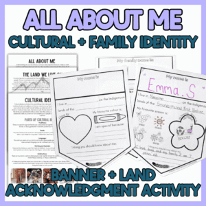 All about me banner craft with cultural identity and land acknowledgement lesson