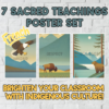Seven Sacred Teachings Posters Two Font Options French Seven Sacred Teachings poster set with two font styles