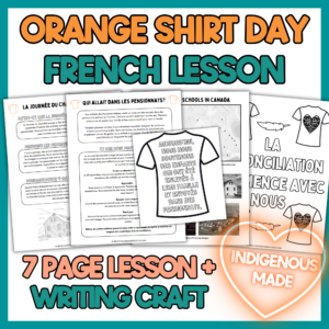 French Orange Shirt Day lesson about residential schools and Truth and Reconciliation for primary students