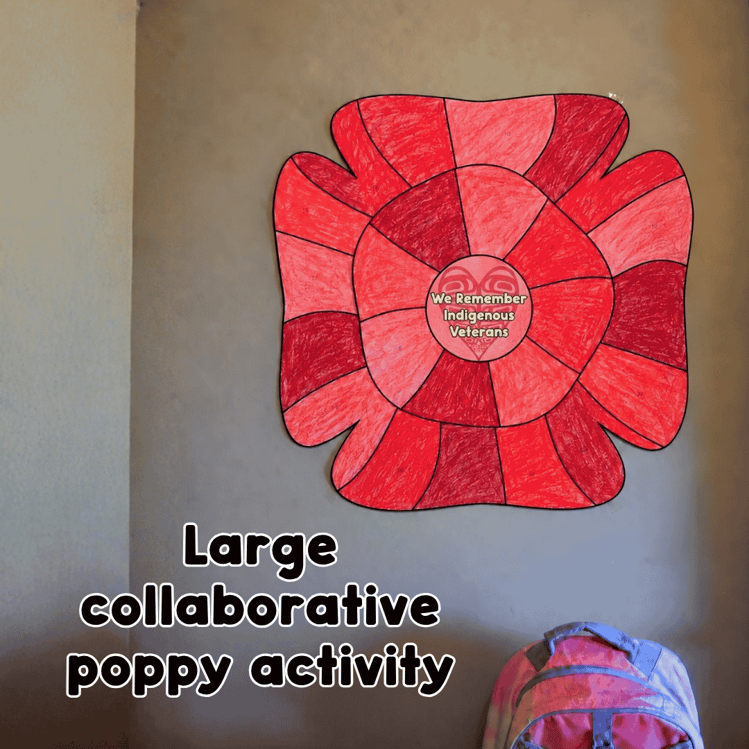 Indigenous Veterans Day Poppy Wreath Indigenous Veterans Day Activity & Remembrance Day Art - Giant Collaborative Poppy