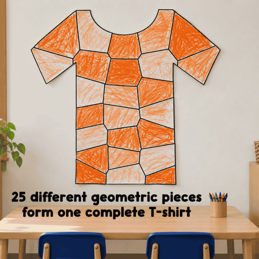 Orange Shirt Day activity collaborative poster made from 25 student puzzle pieces
