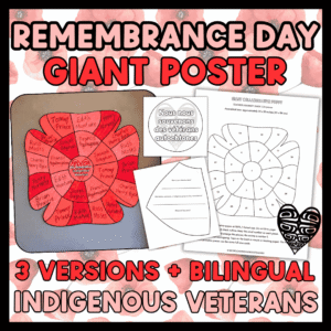 Indigenous Veterans Day activity Create a giant collaborative poppy for Indigenous Veterans Day and Remembrance Day with 25 student pieces, writing options, and an assembly guide.