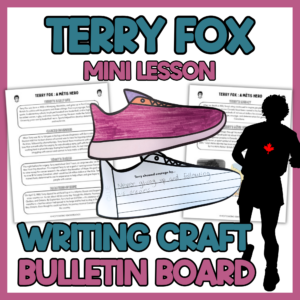 Terry Fox Activities for Students | Lesson, Writing Craft & Bulletin Board Terry Fox activities for students with shoe writing craft