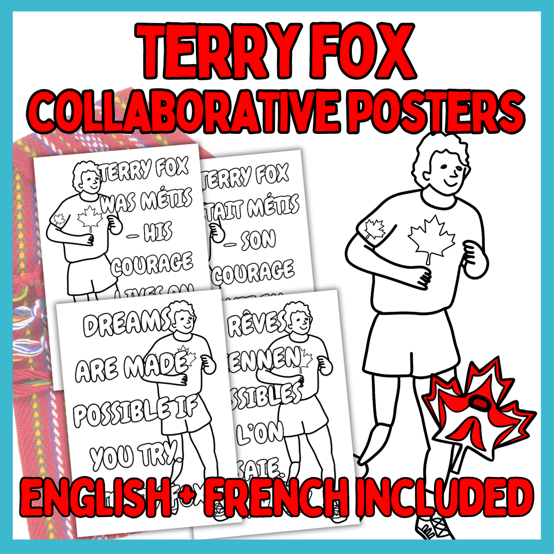 Terry Fox Collaborative Poster - Art Activity in English & French