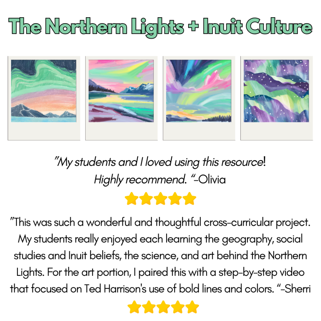 Northern Lights activities for kids combining Aurora Borealis science, Inuit perspectives and art