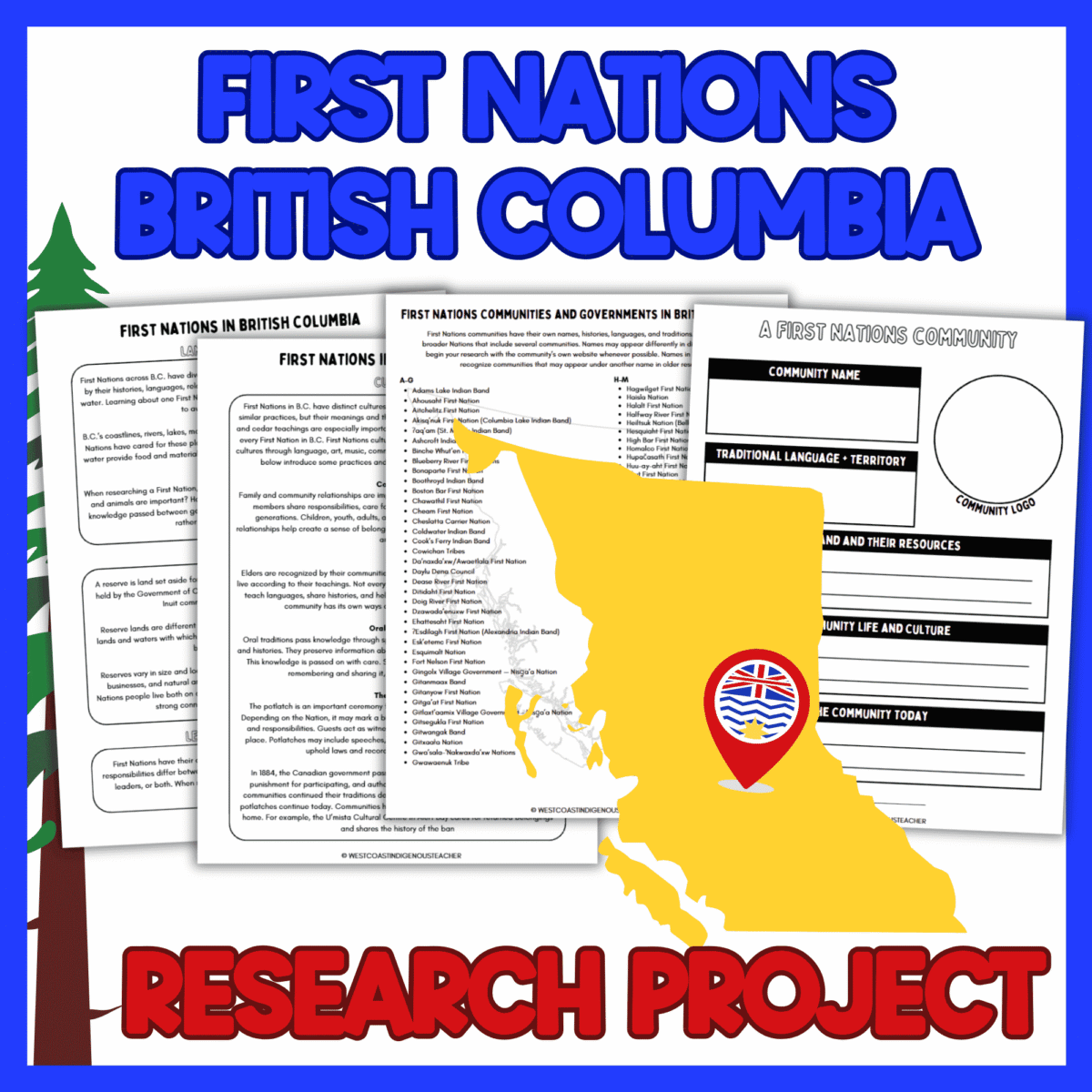First Nations in BC First Nations in British Columbia Research Project - Social Studies Canada