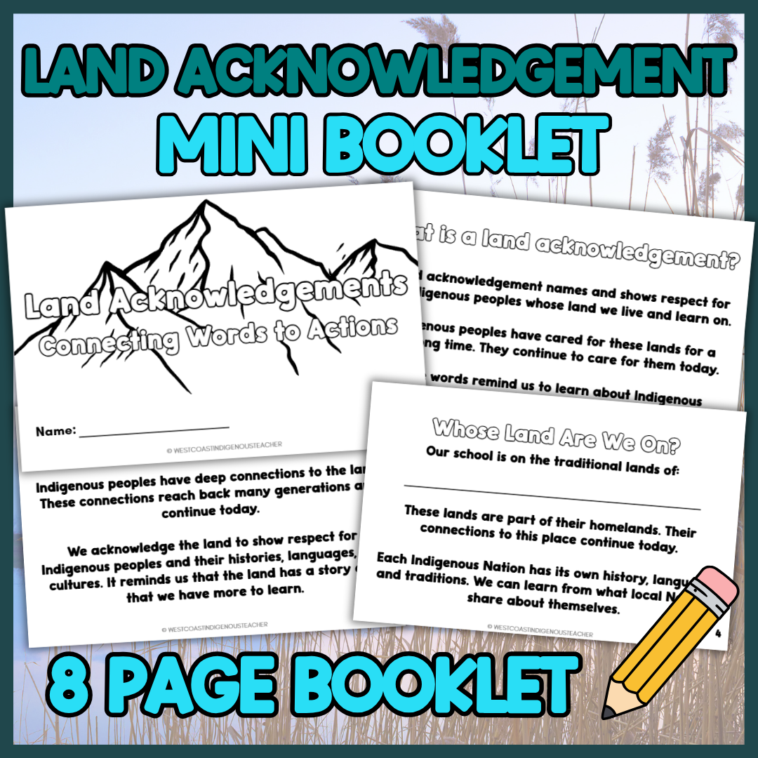 Land Acknowledgement Activity - Mini Booklet