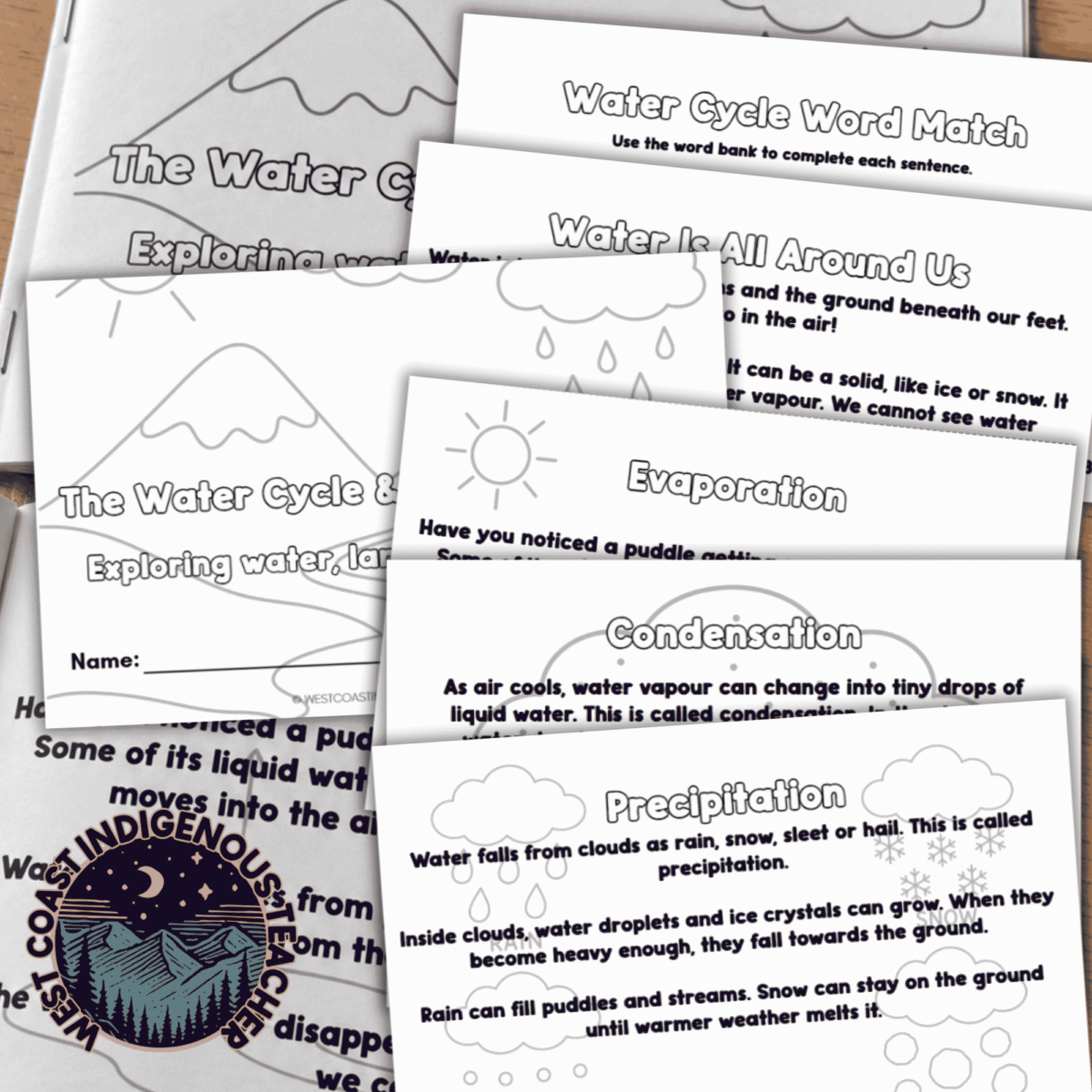 water cycle activities Grade 2 Water Cycle Booklet & Watershed Activities