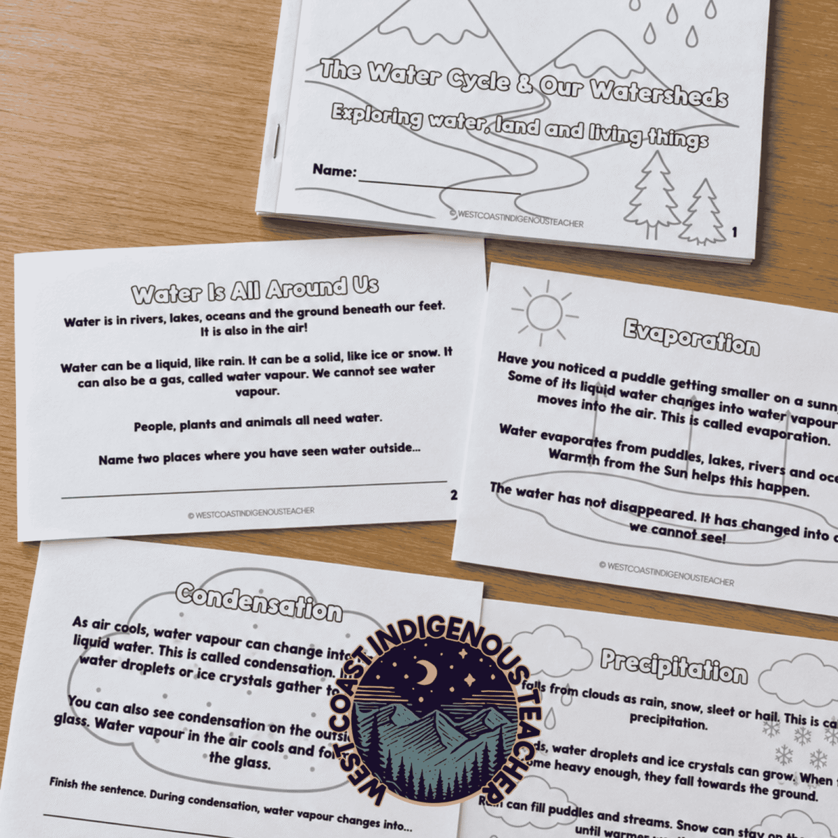 water cycle activity booklet Grade 2 Water Cycle Booklet & Watershed Activities